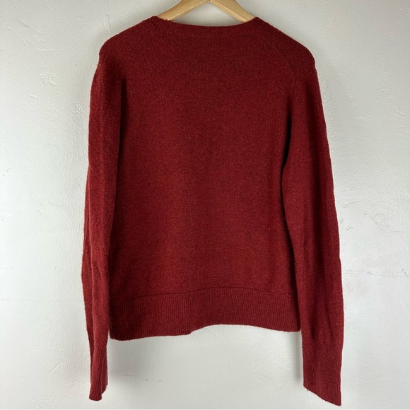 Madewell Womens Sz Large Sweater Alpaca Wool Blend Open Faux Wrap Front - Picture 9 of 10
